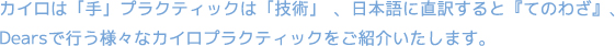 手のわざ、ご紹介
