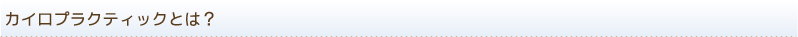 カイロプラクティックとは？